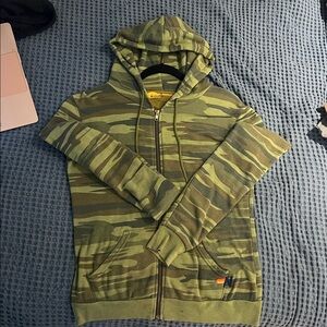 Aviator Nation Green and Brown/ CAMO zip up Hoodie